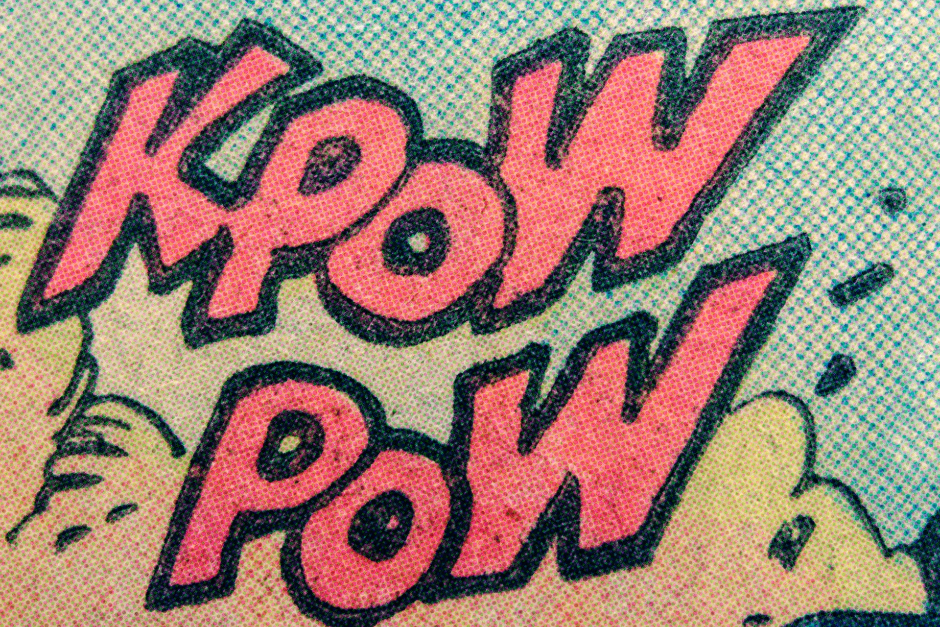 KPOW POW Comic Book Word Pop Art Style